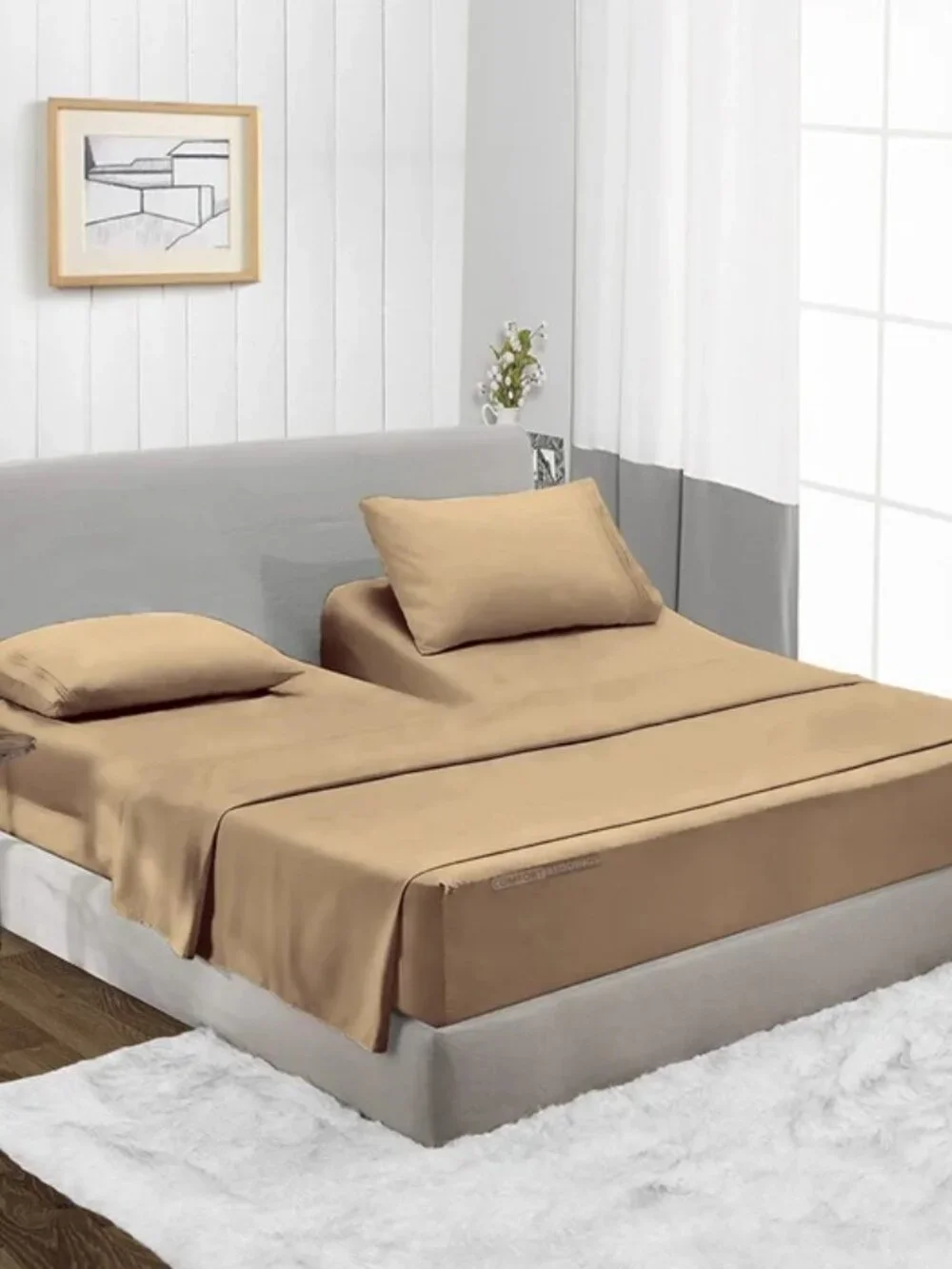 Split Top Sheet Set, Queen, 1000 TC Egyptian Cotton